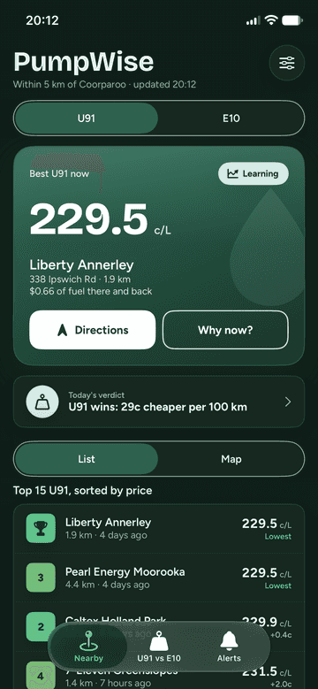 PumpWise screenshot 1